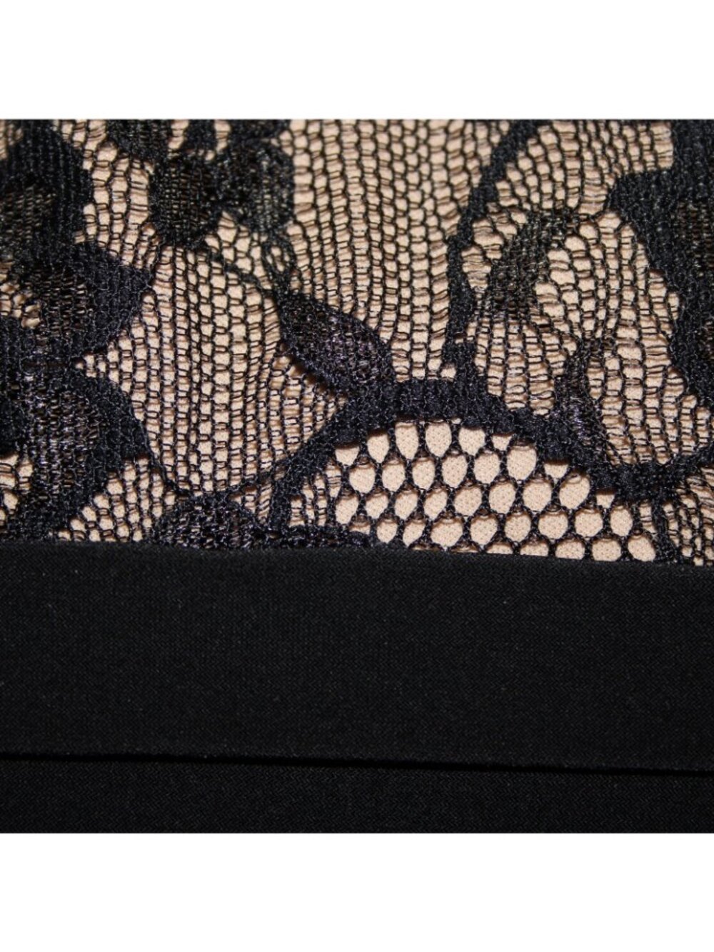 Adrianna Papell $208 Sz 20 Black Tan Lined Lace V Neck Nylon Polyester Dress - Picture 12 of 15